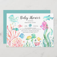 Cute Under the Sea Baby Shower Invitation