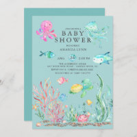 Cute Under the Sea Baby Shower Invitation