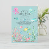 Cute Under the Sea Baby Shower Invitation (Standing Front)