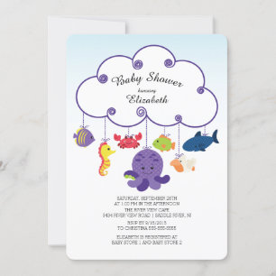 Cute Under the Sea Baby Shower Invitations