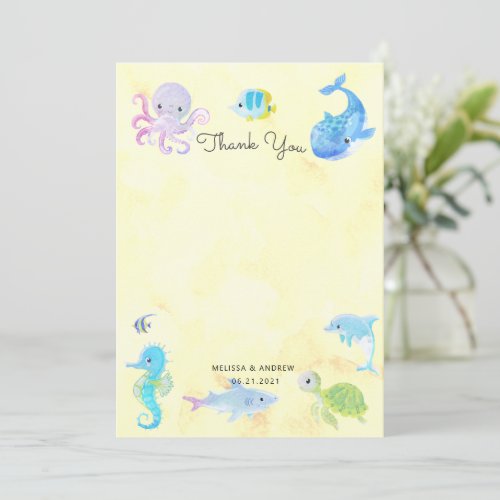 Cute Under the Sea Baby Shower Thank You Card
