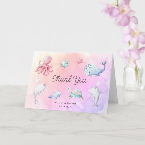 Cute Under the Sea Baby Shower Thank You Card