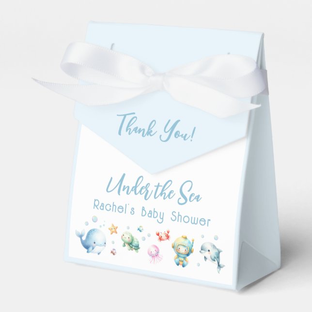 Cute Under the sea Baby Shower Thank You Favor Boxes (Front Side)