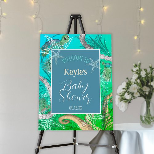 Cute Under The Sea Baby Shower Welcome Sign