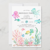 Cute Under the Sea Birthday  Invitation (Front)
