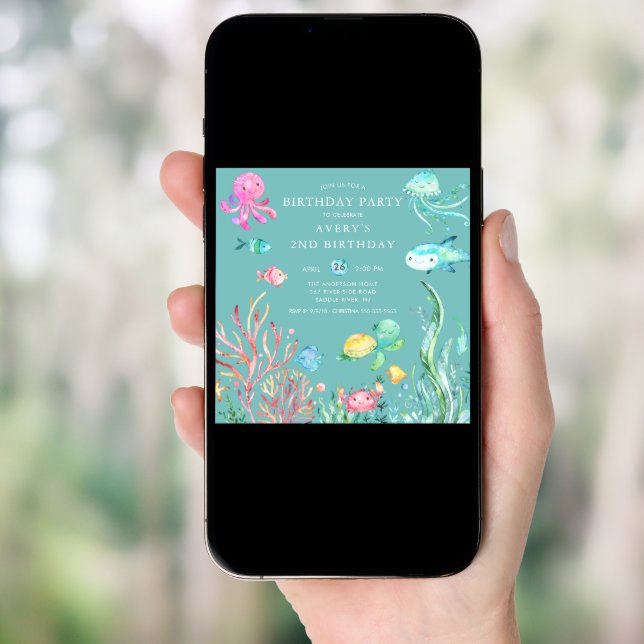 Cute Under the Sea Birthday  Invitation (Front Digital)