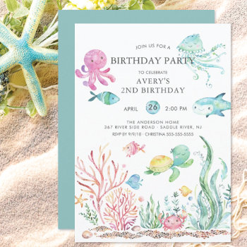 Cute Under The Sea Birthday  Invitation by invitationstop at Zazzle