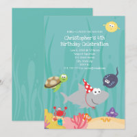 Cute Under The Sea Birthday Invitation