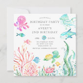 Cute Under the Sea Birthday  Invitation (Front)