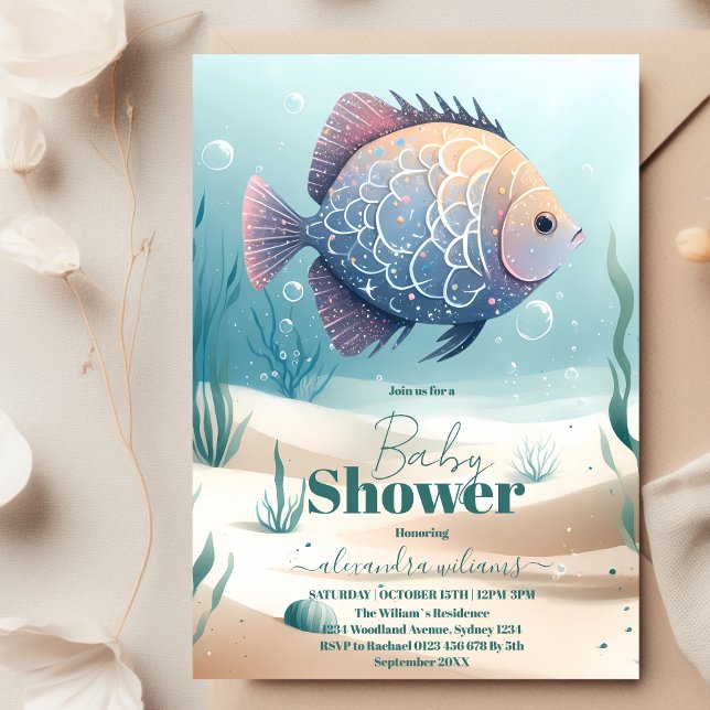 Cute Under the Sea Boy Baby Shower Invitation (Creator Uploaded)