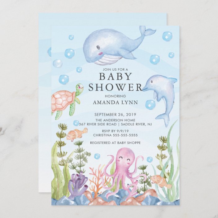 Cute Under The Sea Boy Baby Shower Invitation Zazzle Com