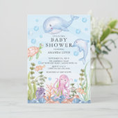 Cute Under the Sea Boy Baby Shower Invitation (Standing Front)