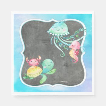 Cute Under The Sea Creatures Napkins by NouDesigns at Zazzle