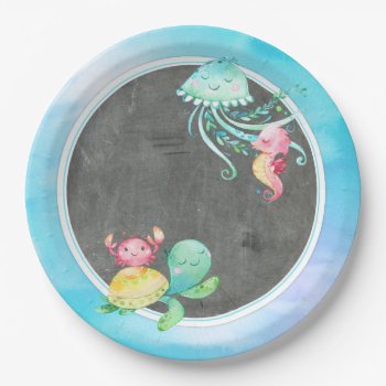 Cute Under The Sea Creatures Paper Plates by NouDesigns at Zazzle