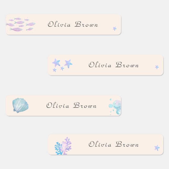 Cute Under the sea Day Care School Name Clothing Labels (Group)