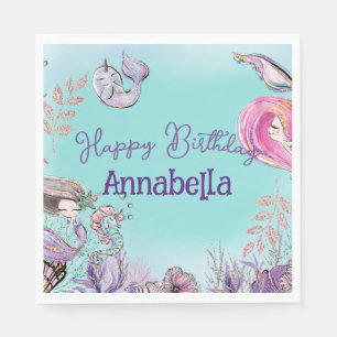 Cute Under the Sea Enchanted Mermaids Napkins