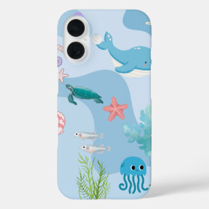 Cute Under the Sea Friends-under water theme iPhone 16 Case