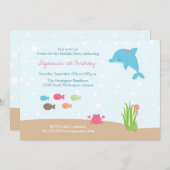 Cute under the Sea girls birthday party invitation (Front/Back)