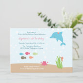 Cute under the Sea girls birthday party invitation (Standing Front)