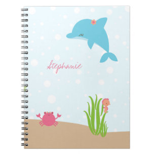 Cute under the Sea girls personalized notebook