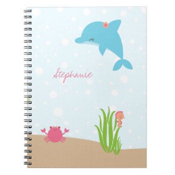 Cute Under The Sea Girls Personalized Notebook by Jamene at Zazzle