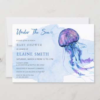 cute Under the sea jellyfish baby shower Invitation | Zazzle