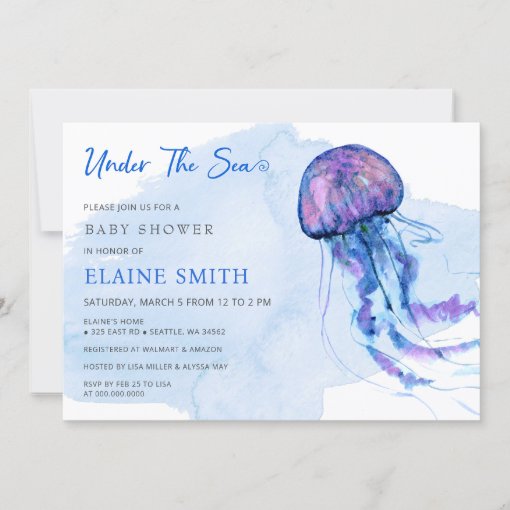 cute Under the sea jellyfish baby shower Invitation | Zazzle