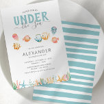 Cute Under the Sea Kids Birthday Invitation<br><div class="desc">Ocean themed kids birthday invitations featuring a simple white background,  watercolor tropical fish,  starfish,  jelly fish and sea plants,  and a modern "under the sea" birthday celebration template that is easy to customize.</div>