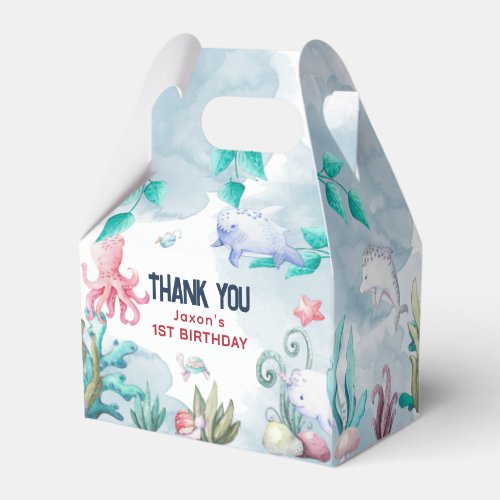 Cute Under the Sea Kids Birthday Thank You Favor Boxes