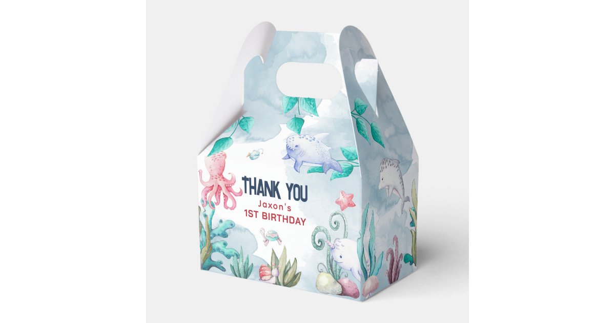Cute Under the Sea Kids Birthday Thank You Favor Boxes | Zazzle