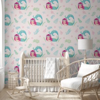 Cute Under the Sea Mermaid Blush Pink Nursery