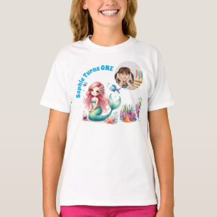Cute Under the Sea  Mermaid Photo Birthday Kids T-Shirt