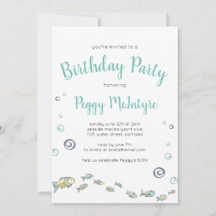 Cute Under The Sea Nautical Birthday Invitation