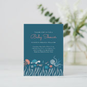 Cute Under The Sea Ocean Critters Baby Shower Invitation Postcard (Standing Front)