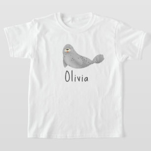 Cute Under the Sea Ocean Seal and Name T-Shirt
