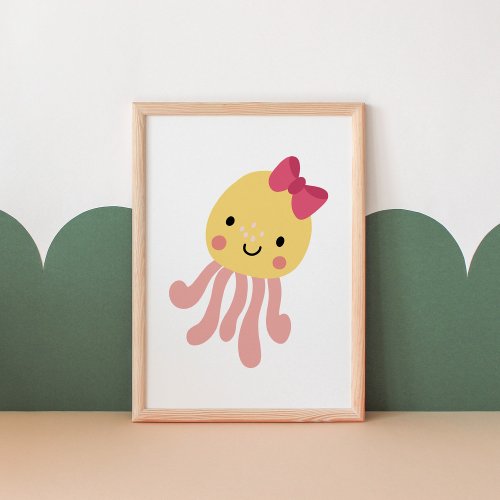 Cute Under the Sea Octopus Nursery Art Poster