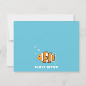 Cute Under the Sea theme Aquarium Birthday Party Invitation (Back)