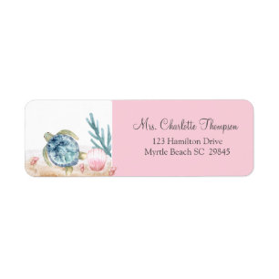 Cute Under the Sea Turtle Address Label