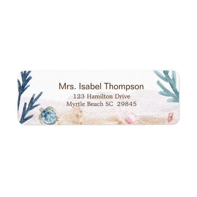 Cute Under the Sea Turtle Address Label (Front)