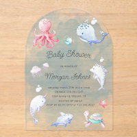 Cute Under the Sea Watercolor Baby Shower