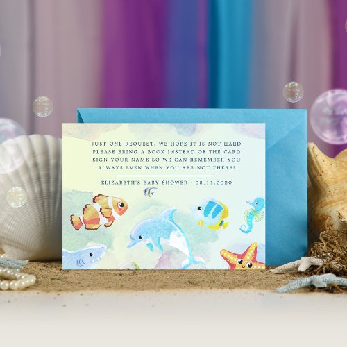 Cute Under the Sea Watercolor Baby Shower Enclosure Card