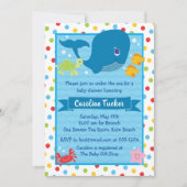 Cute Under the Sea Whale Ocean Baby Shower Invitation (Front)