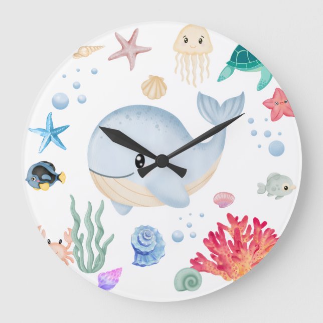 Cute Under The Water Large Clock (Front)