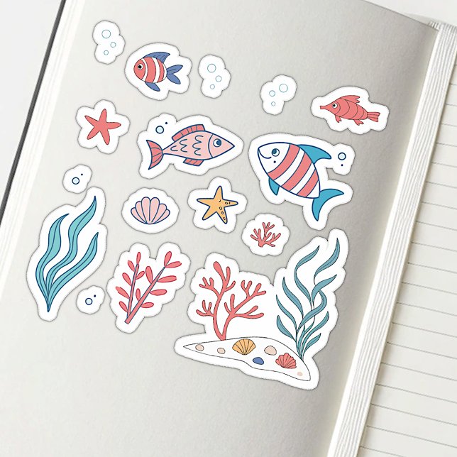 Cute Under Water Theme Fishes Starfish Plants  Sticker (Creator Uploaded)
