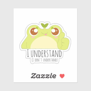 Cute Understand Green Frog Sticker