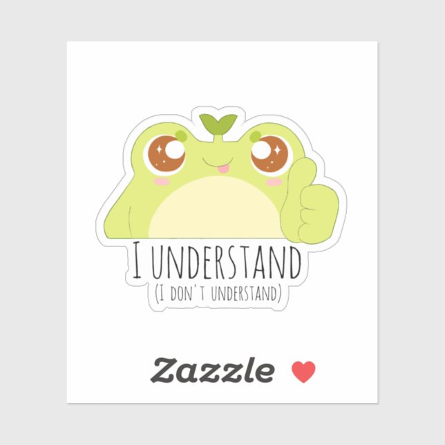 Cute Understand Green Frog Sticker (Sheet)