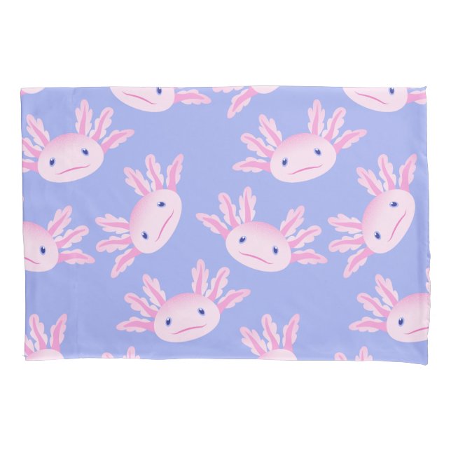 Cute Underwater Axolotl Cartoon Color Pattern  Pillow Case (Front)