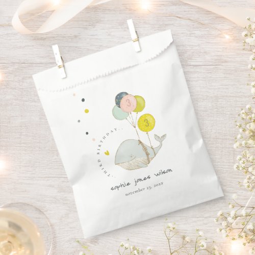 Cute Underwater Balloon Whale Heart Kids Birthday Favor Bag