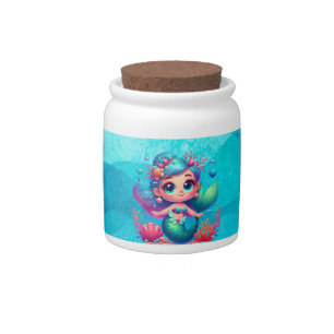 Cute underwater mermaid candy jar