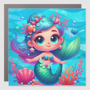 Cute underwater mermaid car magnet